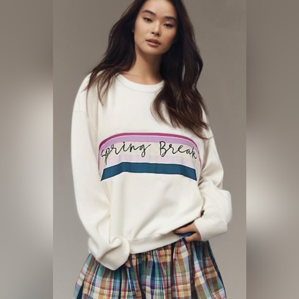 Lou & Grey White Spring Break Graphic Sweatshirt